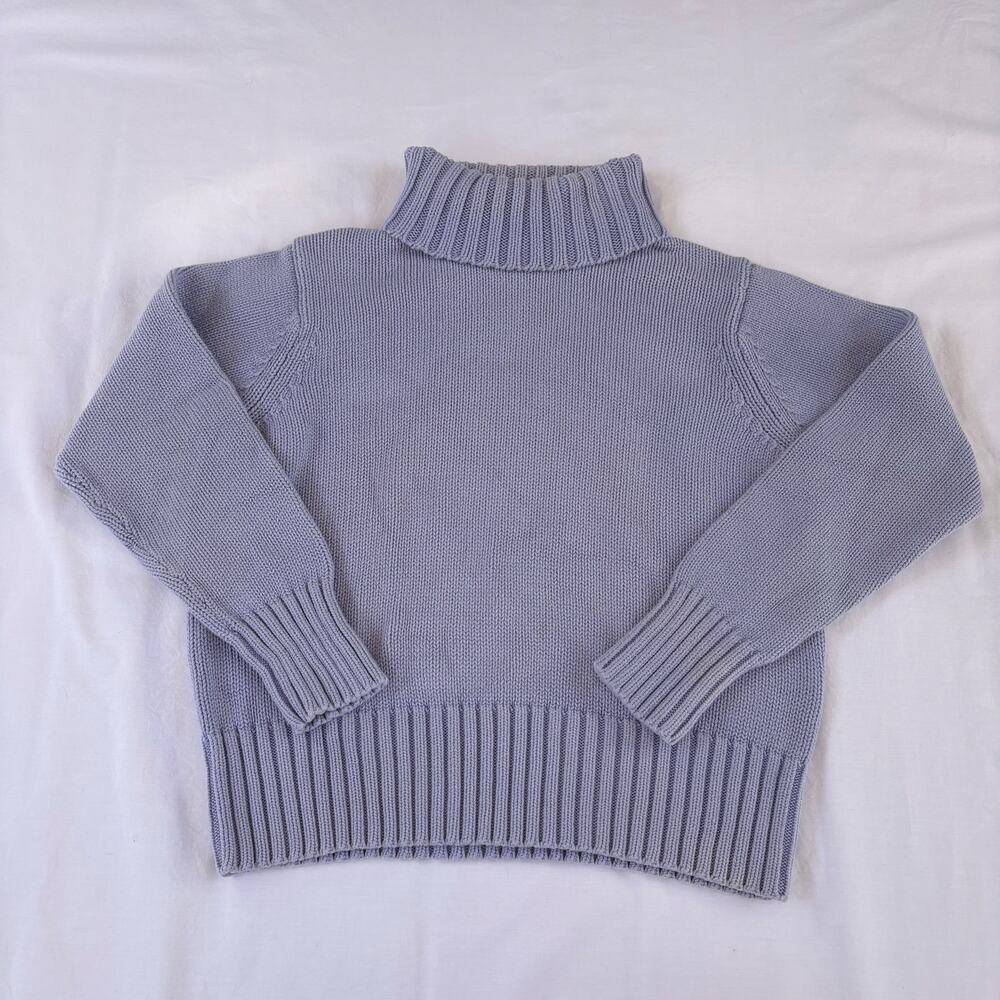 L.L.Bean Women’s Lavender 100% Cotton Rollneck Mock Neck Knit Sweater Size M